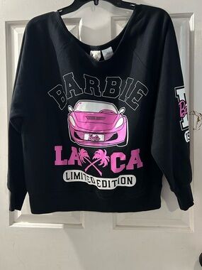 Barbie Black Sweatshirt with Pink Car Graphic